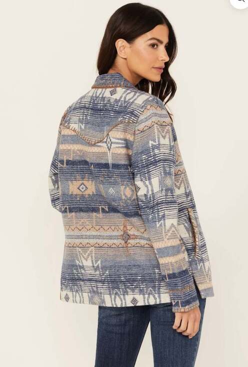 Idyllwind women’s medium woven aztec jacket / shacket boho - Picture 2 of 12